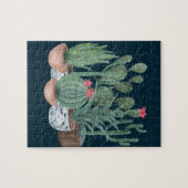 水色のサボテン。 ジグソーパズル (横)