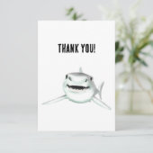 水色のサメが微笑む灰色の緑の海 サンキューカード (スタンド正面)