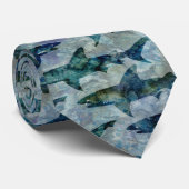 水色のサメの群れ ネクタイ (ロール)