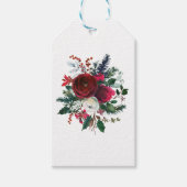 水色のシックな牡丹の冬のブーケ感謝していユー。 ギフトタグ (正面)