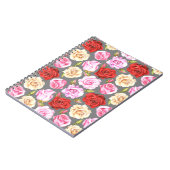 水色のシームレスなパターンとバラ。シームレスw ノートブック (左側)