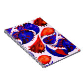 水色のシームレスなパターンとペイズリー。抽象芸術 ノートブック (右側)