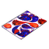 水色のシームレスなパターンとペイズリー。抽象芸術 ノートブック (左側)