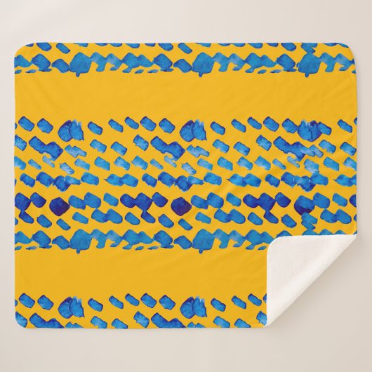 水色のシームレスなパターンと抽象芸術スポット シェルパブランケット (正面(横))