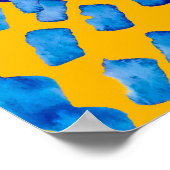 水色のシームレスなパターンと抽象芸術スポット ポスター (角)