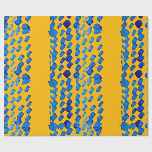 水色のシームレスなパターンと抽象芸術スポット ラッピングペーパー (フラット)