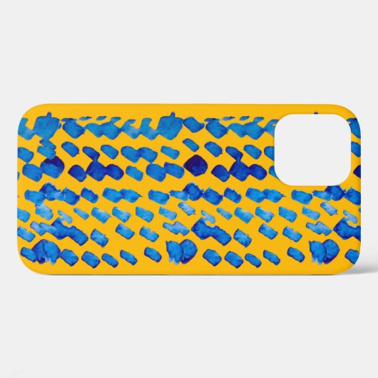 水色のシームレスなパターンと抽象芸術スポット Case-Mate iPhoneケース (裏面 (横))