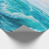 水色のシームレスなパター色彩の鮮やかン ラッピングペーパー (角)