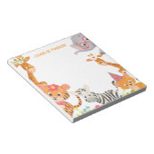 水色のジャングル動物 ノートパッド (アングル)