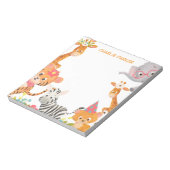 水色のジャングル動物 ノートパッド (回転)