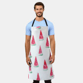 水色のスイカ、シームレスな夏のパターン。 エプロン (着用した状態)