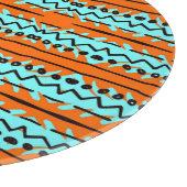 水色のストライプカラフル、明るいパターン。 カッティングボード (角)