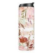 水色のストライプフローラと金ゴールドドット タンブラー (回転左)