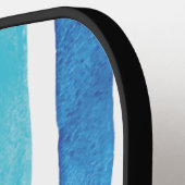 水色のストライプモノグラムスクリプト名 ピックルボールラケット (左詳細)