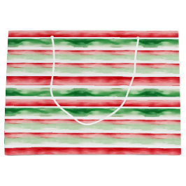 水色のストライプ ラージペーパーバッグ