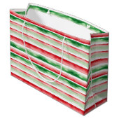 水色のストライプ ラージペーパーバッグ (裏面アングル)