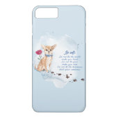 水色のチワワ犬および美しい引用文 Case-Mate iPhoneケース (裏面)