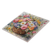 水色のトビカゴと夏の花 タイル (側面)