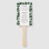 水色のトロピカルパ結婚ームの手扇 ハンドファン (裏面)