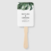 水色のトロピカルパ結婚ームの手扇 ハンドファン (正面)