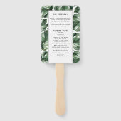 水色のトロピカルパ結婚ームの手扇 ハンドファン (裏面)