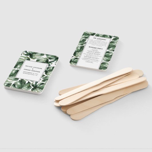 水色のトロピカルパ結婚ームの手扇 ハンドファン (組立なし)