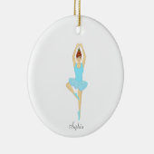 水色のバレエダンサー セラミックオーナメント (右)