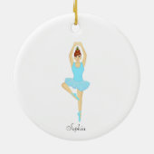 水色のバレエダンサー セラミックオーナメント (裏面)