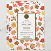 水色のパター葉ン秋ファミリ懇親会 (正面/裏面)