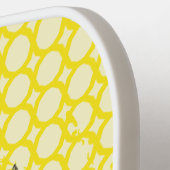 水色のヒマワリと蝶のような黄色 ピックルボールラケット (左詳細)