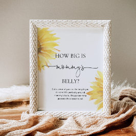 水色のヒマワリどのように大きいママの腹ゲーム ポスター