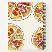 水色のピザ好き名パーソナライズされた ノートブック (裏面)