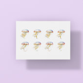 水色のピンク色の浮動性クラゲ ポストカード