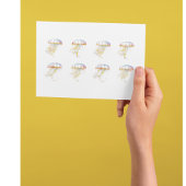 水色のピンク色の浮動性クラゲ ポストカード