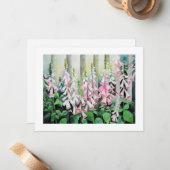 水色のフォックスグローブ ノートカード (正面/裏面インサイチュ)