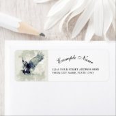 水色のフクロウが素晴らしい ラベル (インサイチュ)