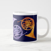 水色のフランスの角 ジャンボコーヒーマグカップ (右)