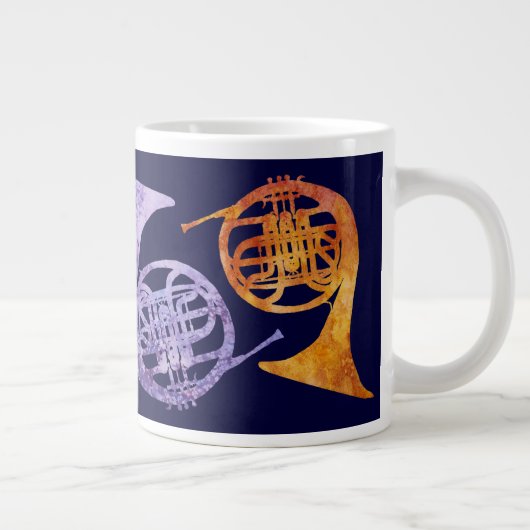 水色のフランスの角 ジャンボコーヒーマグカップ (右)