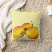 水色のフルーツ黄色のナシ果実 クッション (ブランケット)