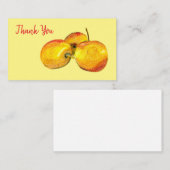 水色のフルーツ黄色のナシ果実 ノートカード (正面/裏面)