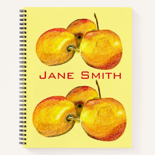 水色のフルーツ黄色のナシ果実 ノートブック (正面)