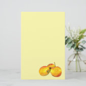 水色のフルーツ黄色のナシ果実 便箋 (スタンド正面)