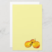 水色のフルーツ黄色のナシ果実 便箋 (正面/裏面)