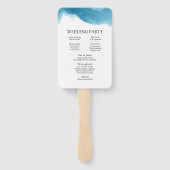 水色のブルーウォッシュウェディングプログラム ハンドファン (裏面)