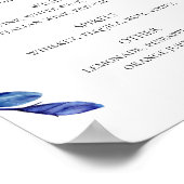 水色のブルーネイビー結婚のアルコール飲料バー ポスター (角)