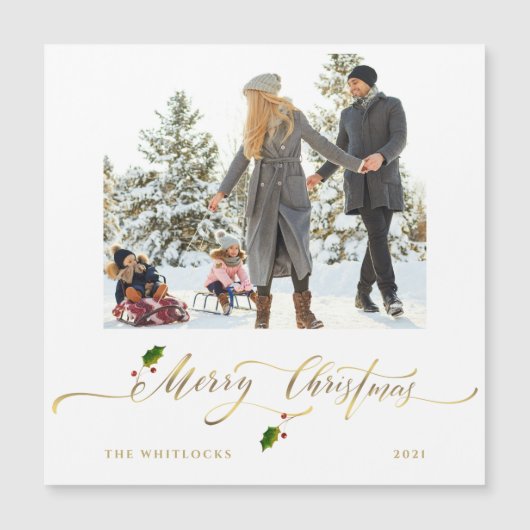 水色のベリー写真メリークリスマス (正面)