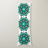 水色のマンダラパターン02 ボディピロー (正面縦)