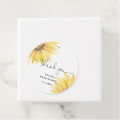 水色のミニマリストひまわり赤ちゃんシャワー フェイバータグ (インサイチュ)