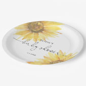 水色のミニマリストひまわり赤ちゃんシャワー ペーパープレート (アングル)