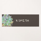 水色のモダン多汁性のモノグラム手描き。 ヨガマット (正面(横))